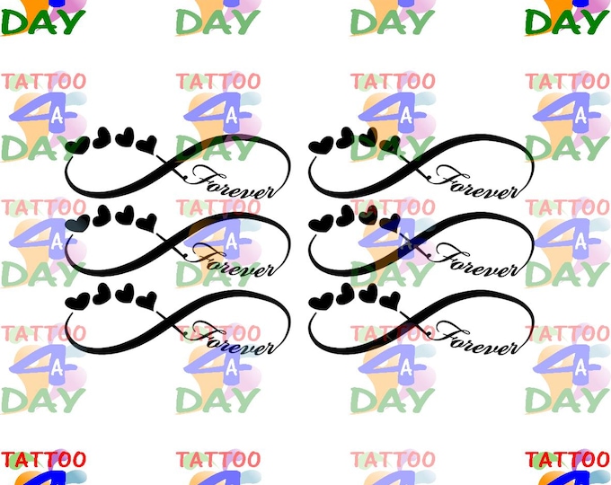 6x Infinity Heart Forever Small Wrist Tattoo