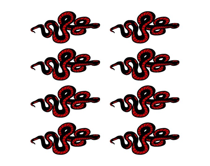 Crowley, Good Omens,  Snake Temporary Tattoo Cosplay  Set Of 8