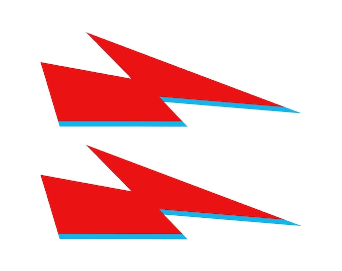 David Bowie Inspired Lightning Bolt Temporary Tattoo ( Set of 2 )