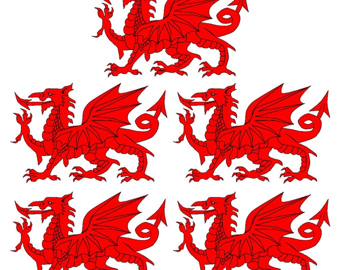 Welsh Dragon NESSA Gavin & Stacey Tattoo Set of 5
