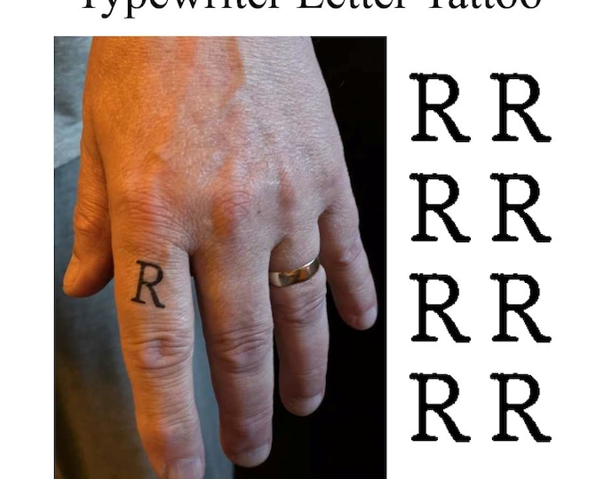 Letter R  Temporary Tattoo ( Set of 8 )