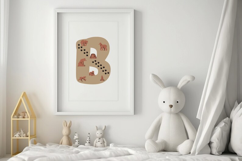 B Letter Poster | Nursery Letter Printable Wall Art, Educational Wall ...