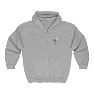 Embroidered Dog Hoodie: I Run With The Big Dogs - Unisex Zip-Up Sweatshirt