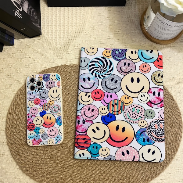 Funny emojis Cases for iPhone 15 14 Pro Max Plus 13 12 Mini Cover for iPad 10.9 10.5 10.2" iPad 10/9/8/7th, Air 5/4, Pro 12.9/11 inch