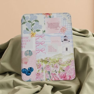 Pink Flowers Collage Kindle Paperwhite Case for 12th/11th/10th Gen, 6.8&quot; Colorsoft Cover with Auto Wake/Sleep, Fits Paperwhite 1/2/3/4