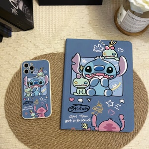 Lilo and Stitch Coques pour iPhone Pro Max Mini 16/15/14/13/12 et iPad 10,9/10,5/10,2" Air 5/4 Pro 12,9/11" Disney Stitch