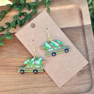 Griswold Family Truckster Earrings / Christmas Vacation Earrings / Polymer Clay Christmas Jewelry / National Lampoons