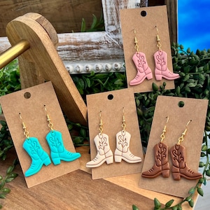 Handgemachte Polymer Clay Cowboystiefel Ohrringe im Western Stil