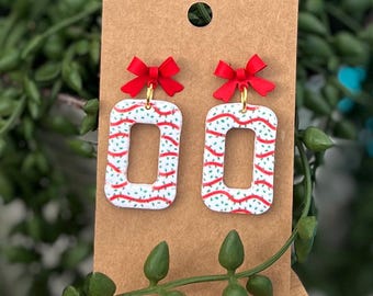 Handmade Christmas Cake Inspired Polymer Clay Earrings