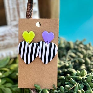 Beetlejuice Inspired Handmade Polymer Clay Earrings