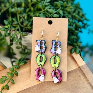 Boo Ghost-oorbellen: handgemaakte Halloween-sieraden van polymeerklei