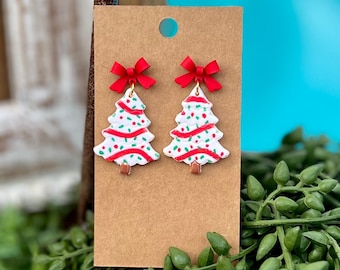 Handmade Christmas Cake Earrings: Retro Christmas Earrings