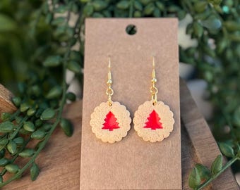 Handmade Christmas Tree Earrings: Polymer Clay Holiday Jewelry