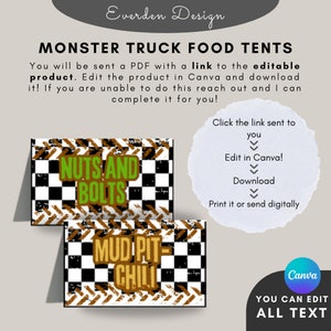 TRUCK Monster Food Tents Names, Template, Digital Download