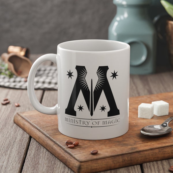Ministry of Magic Mug, HP Inspired Mug, Wizard Coffe Mug, Pottery Gifts, Wizarding Enthusiast, Magic World Mug, Potterhead Mug 11 or 15 oz
