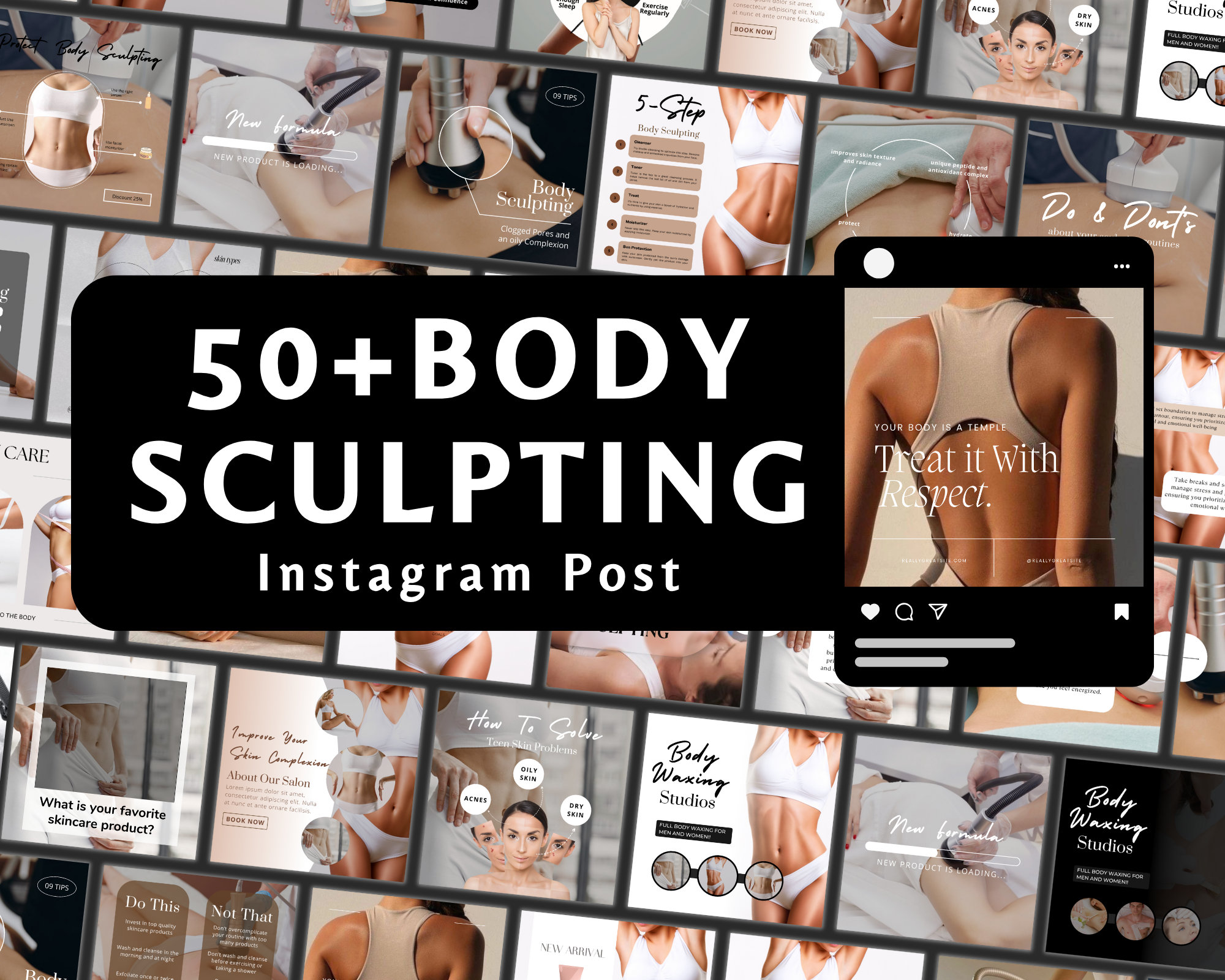 50+ Body Sculpting Instagram Templates I Body Contouring Instagram I Coolsculpting Post I Body Sculpting Social Media I Luxury Social Media