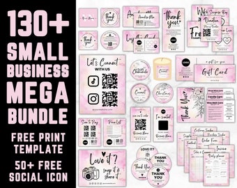 130+ Mega Business Bundle, Craft Show Bundle, Minimalist Editable Business, Invoice Template, Order Form, Scan to Pay, Price List,Craft Fair