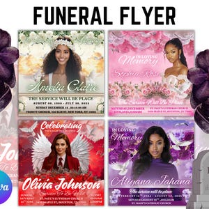 04 Memorial Funeral Announcement Flyer, Funeral Announcement Template, Funeral Invite Invitation, Rest In Peace Editable Flyer