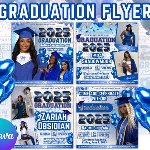 Graduate Flyer, Graduation Party Flyer, Graduation Invitation, College Decision, Class of 2025 Flyer, Senior Grad Announce, Canva Editable