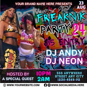 Freaknik Party Flyer, Pool Party Flyer, Pool Mansion Party, Sommer Party Flyer, Beach Party Flyer, Splash Alt, Canva Bearbeitbare Vorlage