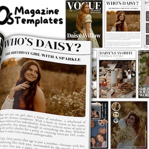The Looks Book 90s inspired Magazine Template, Custom Magazine Template, Magazine Catalog for Lashes, Hair, Nails, MUA, Templatez by Msstrss