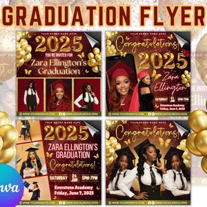 Graduate Flyer, Graduation Party Flyer, Graduation Invitation, College Decision, Class of 2025 Flyer, Senior Grad Announce, Canva Editable