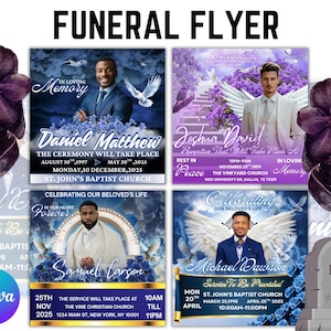04 Memorial Funeral Announcement Flyer, Funeral Announcement Template, Funeral Invite Invitation, Rest In Peace Editable Flyer