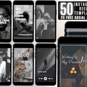 50 Instagram Rees Vorlagen | Instagram Rolle Cover | Kosmetikerin Marke | Soziale Medien | Youtube Branding | Youtube Banner | Post Vorlage