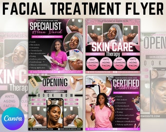 Esthetician Flyer, DIY Flyer Template Design, Skin Care Services Flyer, Beauty Facial Treatment Flyer, Premade Instagram Hydrafacial Flyer