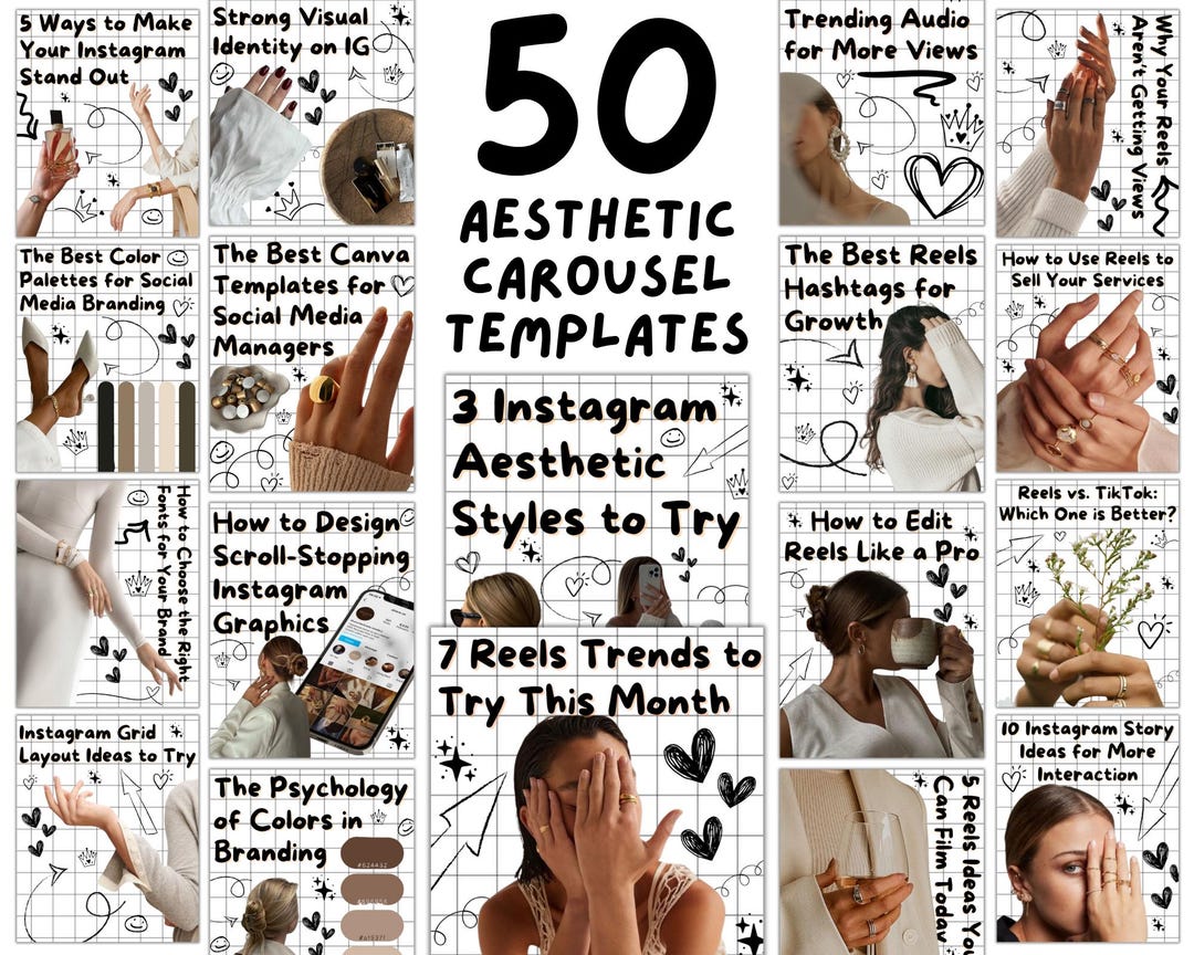 Aesthetic Instagram Carousel Cover Templates for Digital Product ...
