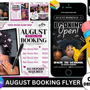 Back To School Booking Flyer, Back to school sale flyer, Back to school hair flyer, DIY canva template, Back 2 School , Braid Special Flyer