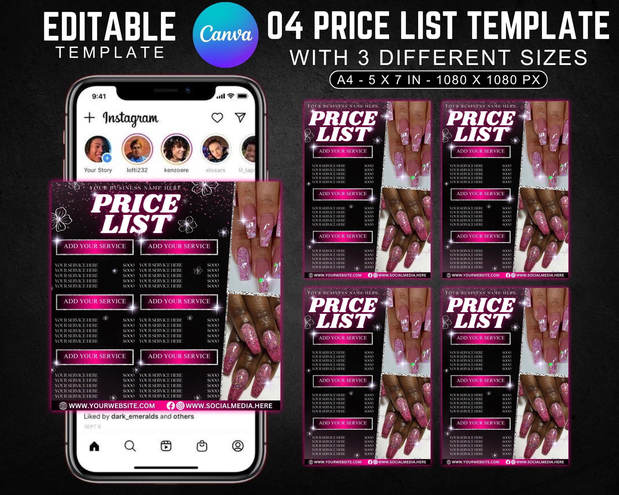 Price List Template, Price List Flyer, Price List, Hair Price List, Braiding, Flyer Template, Nail Flyer, Braid Flyer, Makeup Flyer, Flyer
