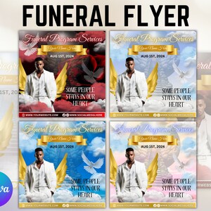 04 Memorial Funeral Announcement Flyer, Funeral Announcement Template, Funeral Invite Invitation, Rest In Peace Editable Flyer