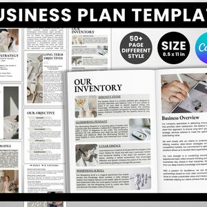 Business Plan Template Printable | Small Business Planner | Start Up Workbook | Side Hustle Planner | Canva Template | Business Plan