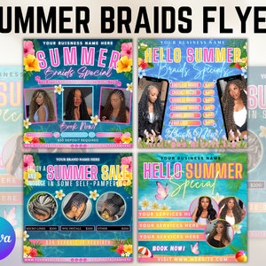 Summer Braid Sale Flyer, Summer Sale Braid Prices Flyer, Braids Sale Flyer Flash Sale Flyer Braids Special Flyer, Premade Social Media Flyer