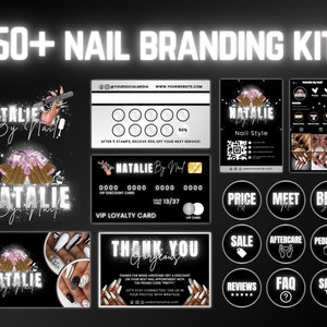 50+ Nail Branding Kit, Nail Tech Branding Kit, Nail Business, Nail Visitenkarte, Treuekarte, Nail Logo, Dankeskarte, IG Highlight Cover