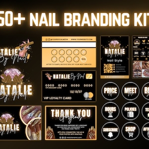 50+ Nail Branding Kit, Nail Tech Branding Kit, Nail Business, Nail Visitenkarte, Treuekarte, Nail Logo, Dankeskarte, IG Highlight Cover