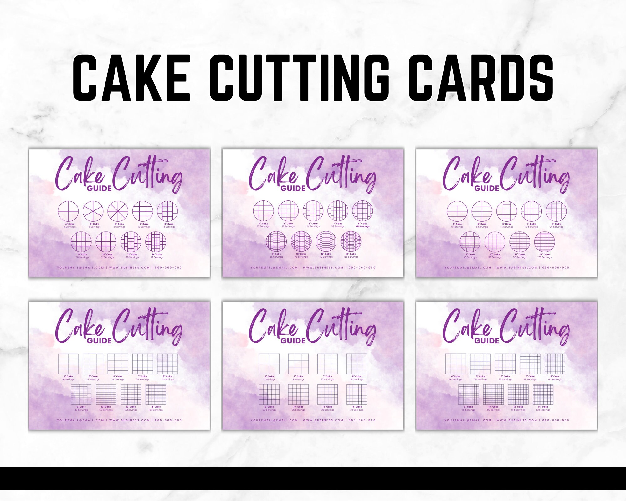 12 Editable Cake Care & Cutting Guide Canva Template,printable Cake ...