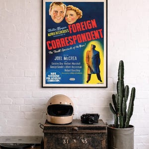 Foreign Correspondent Movie Poster – High Resolution Film Wall Art (Digital Download)