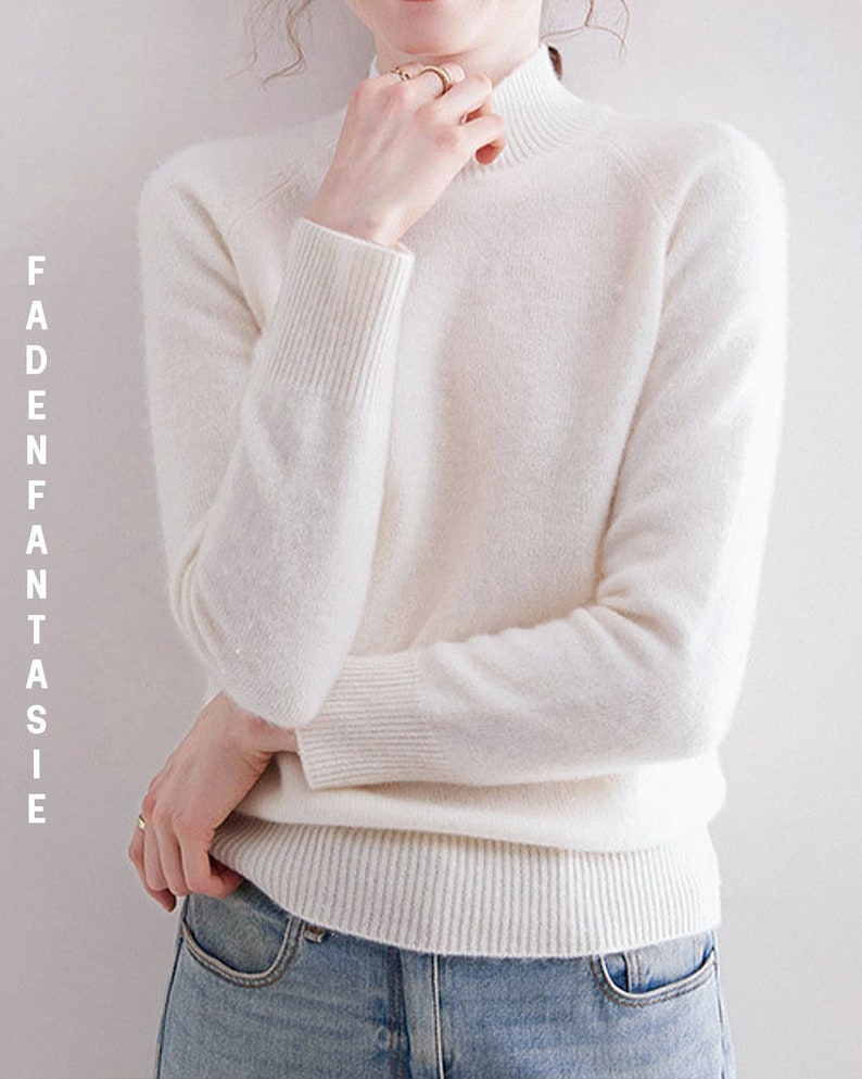 Damen Rollkragenpullover Grobstrick - Zopfmuster Winter Pulli