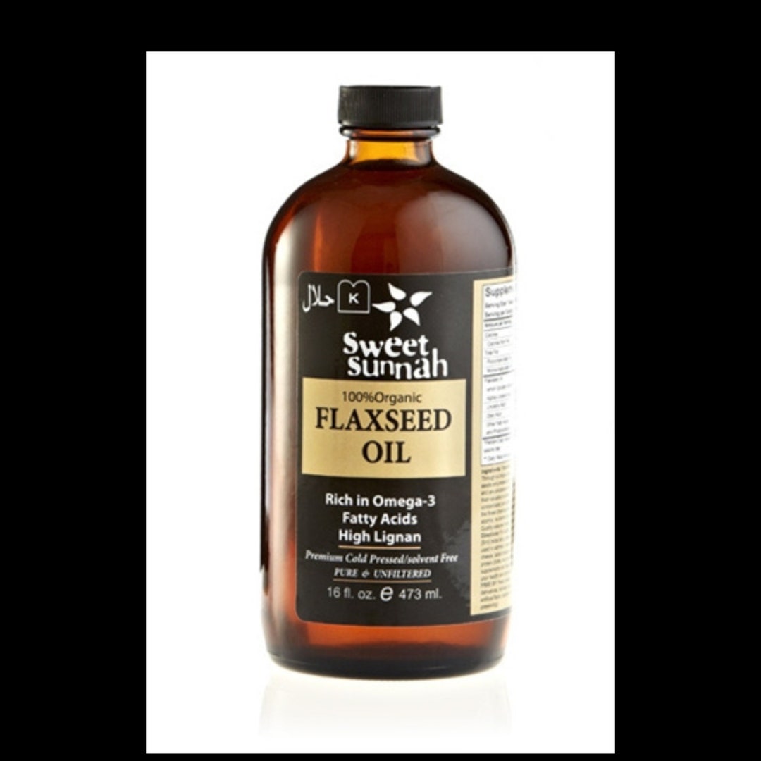 Organic Cold Pressed Flax Seed Oil 16 Oz Glass Etsy