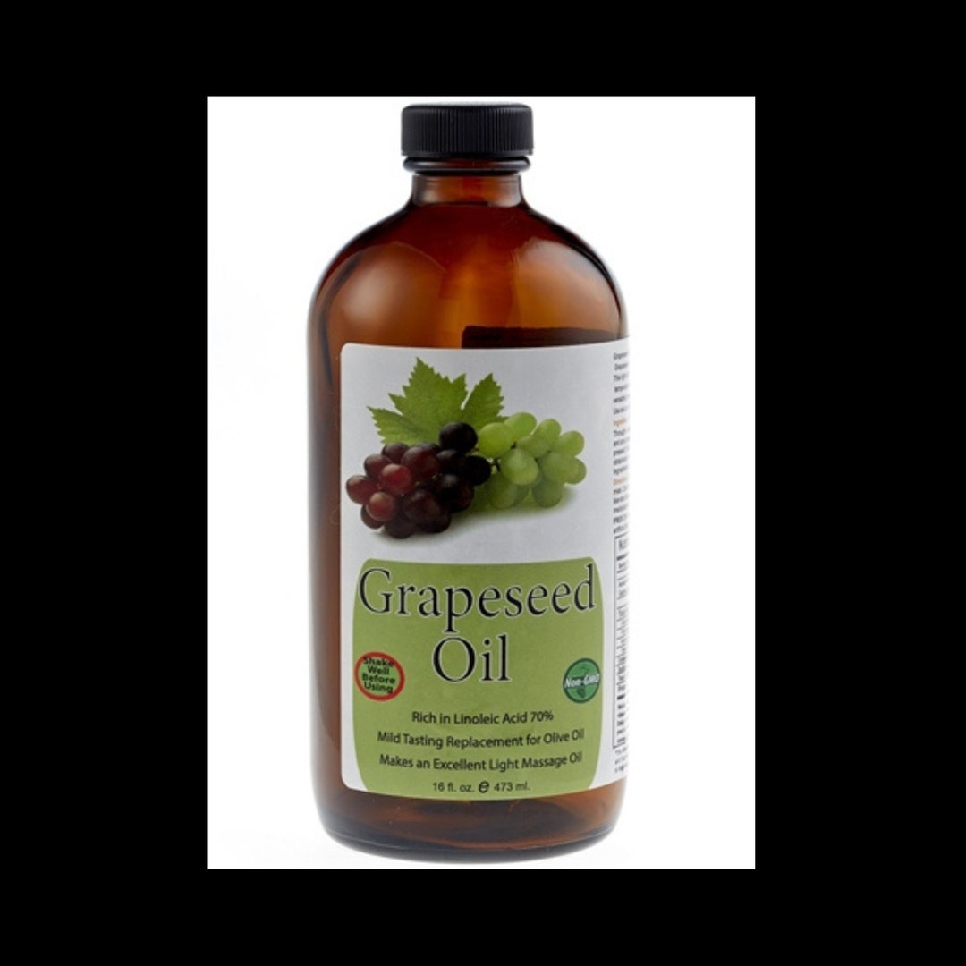 Pure Cold Pressed Grape Seed Oil 16 Oz Glass Etsy