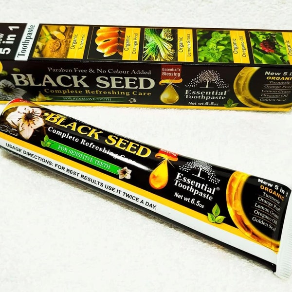 Black Seed, Coconut, Tea Tree, Saffron, Peppermint- Herbal Toothpaste 7.5 oz