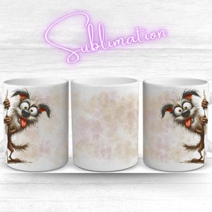 Dog Sublimation Template | Mug Wrap 11oz 12oz 15oz | Funny Cartoon Dog PNG | Digital Mug Print File | Funny Animal Motif