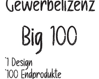 Gewerbelizenz »Big 100« für 1 Design und maximal 100 Endprodukten | kommerzielle Nutzung PixelCraftsAtelier Tassenvorlagen Bechervorlagen