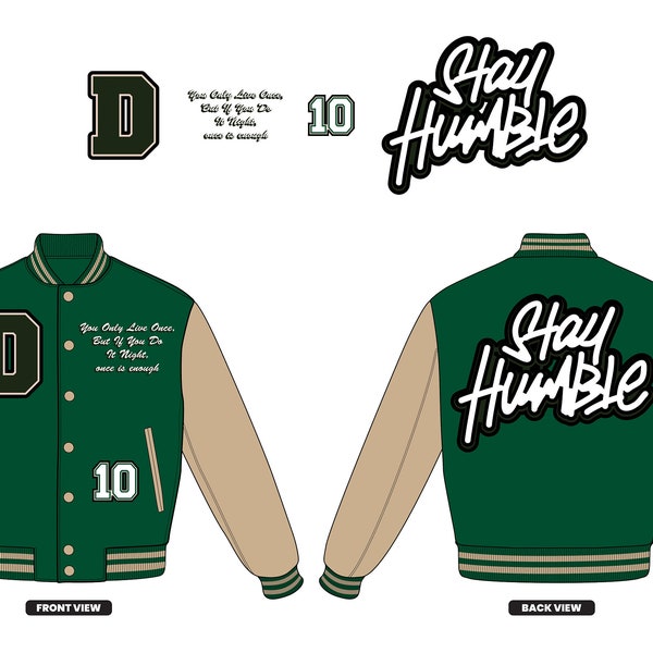 Custom Varsity Jacket - Personalized Letterman Jacket with Genuine Leather Sleeves Jacket with your own Custom Embroidery Chenille Patches