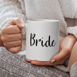 Bride mug bridal shower gift for her wedding bachelorette party gift for her coffee mug wedding favor bride to be mug wedding keepsake
