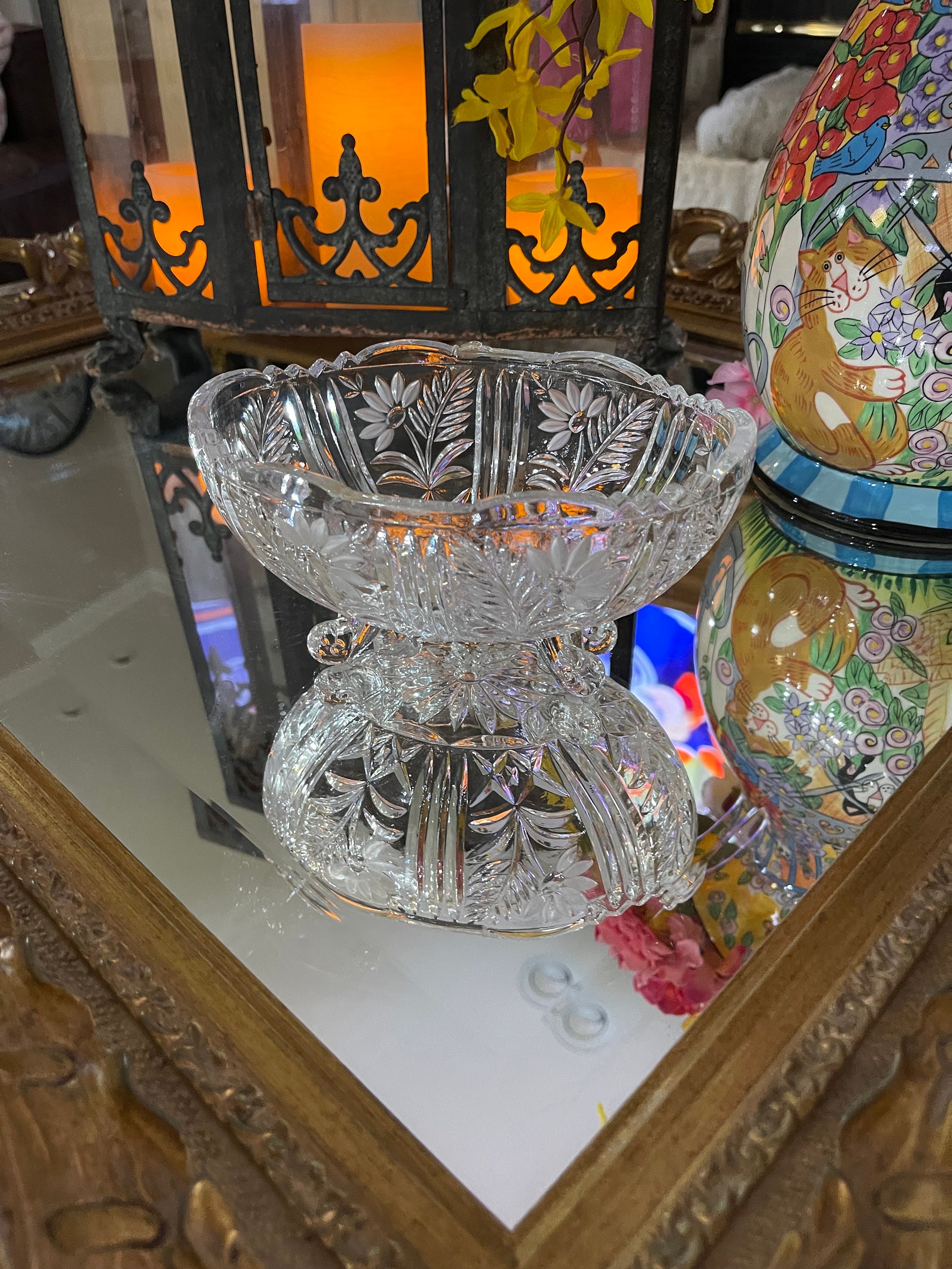 クリスタル クリア インダストリーズ製 MARGARET クリア ガラス 脚付き