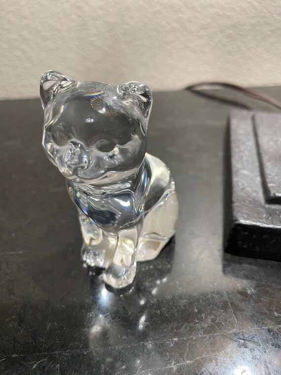 Vintage Princess House Pets 24% Lead Crystal Glass Sitting Cat