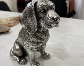 Vintage silver dog statue Labrador
